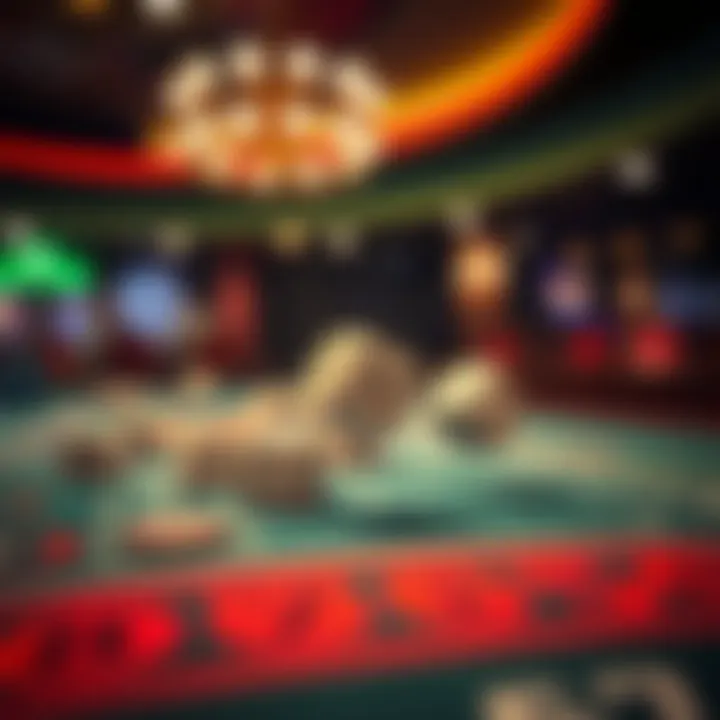 Dice being thrown on a craps table