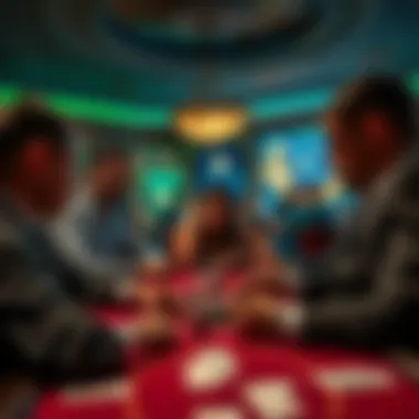 Group of players engaged in a Rousso poker game