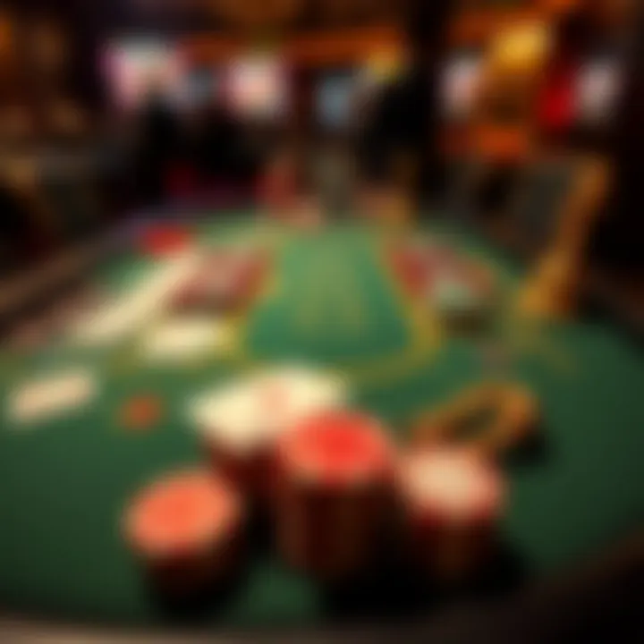 Intricate Rousso poker table setup with cards and chips