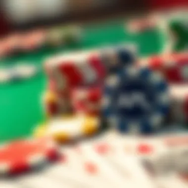 Intricate Details of APL Poker A close-up of APL Poker chips and cards, highlighting the game’s unique elements