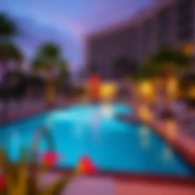 Swimming pool area at a value hotel