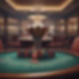 Elegant casino-themed table setup with chips and cards