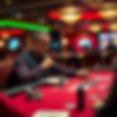 Player Strategizing at the Table An engaged player strategizing at a poker table