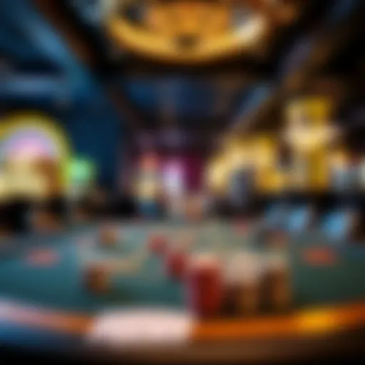 A detailed overview of a poker table setup in a casino
