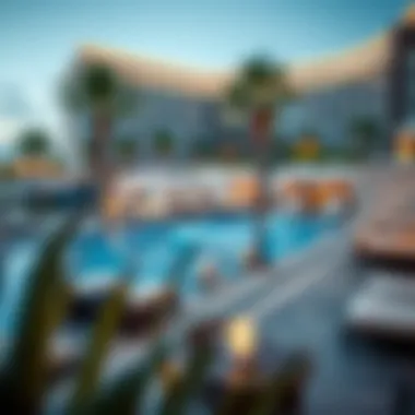 Luxurious Poolside Lounge Area Luxurious poolside lounge area with stylish cabanas