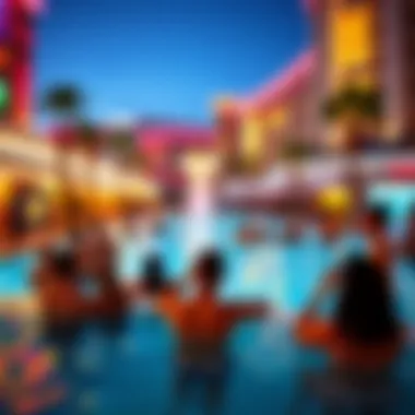 Vibrant Poolside Entertainment Experience Vibrant atmosphere with guests enjoying poolside entertainment
