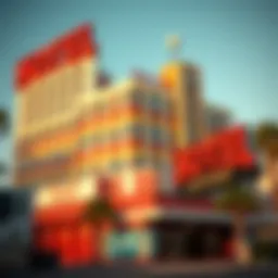 Deteriorating hotel exterior in Las Vegas