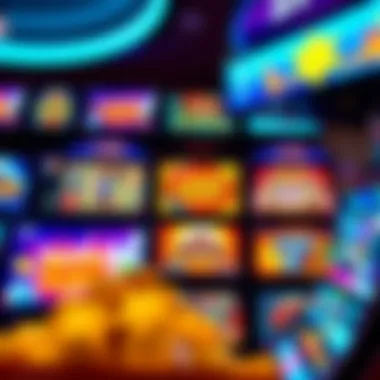 Diverse Selection of Free Slot Games Vibrant display of various free slot games on screens