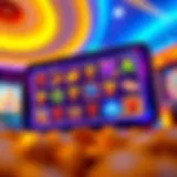 Colorful slot app interface showcasing various games