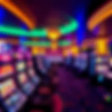 Vibrant Gaming Floor at Caesars Casino Interior gaming floor filled with vibrant slot machines and table games