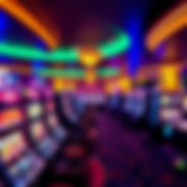 Vibrant Gaming Floor at Caesars Casino Interior gaming floor filled with vibrant slot machines and table games