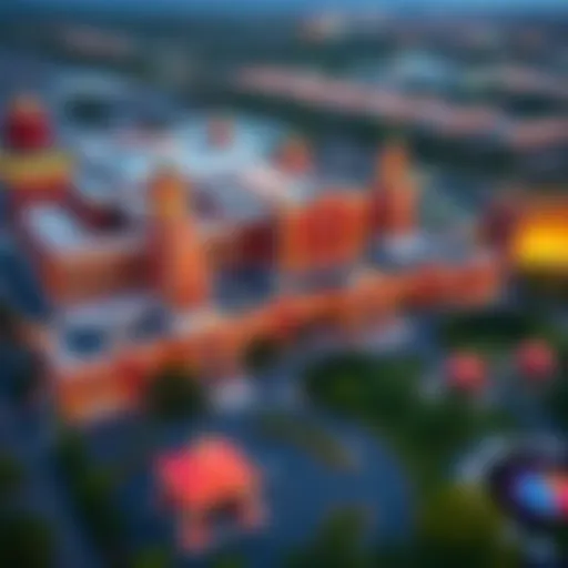 Aerial view of a casino complex in Connecticut showcasing its architectural grandeur.