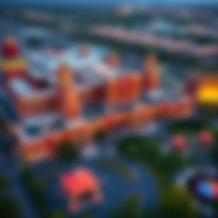 Aerial View of Casino Complex Aerial view of a casino complex in Connecticut showcasing its architectural grandeur.