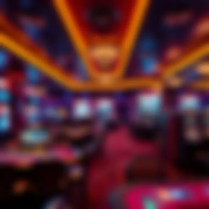 Elegant interior of a casino showing gaming tables and vibrant atmosphere