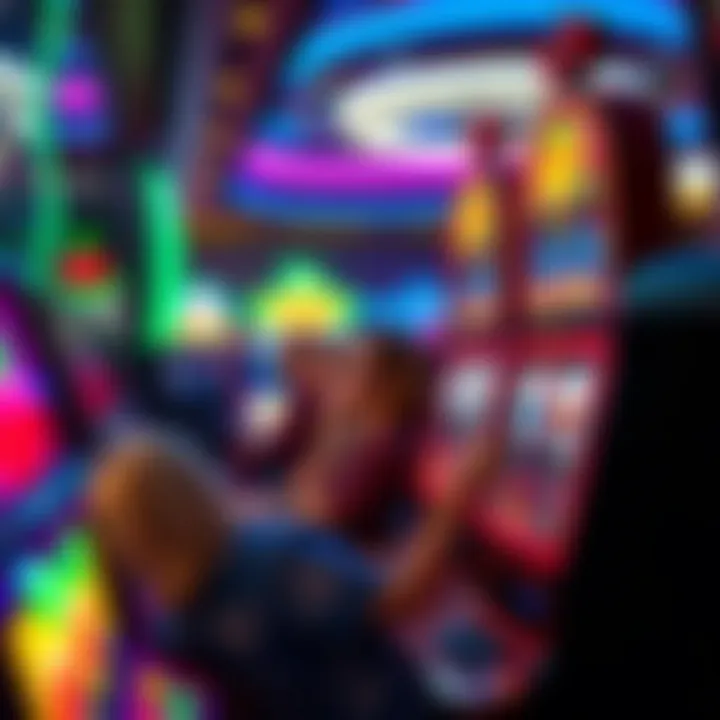 Thrilling Player Engagement at Cherry Slots A thrilling view of players engaged with cherry slots in a casino