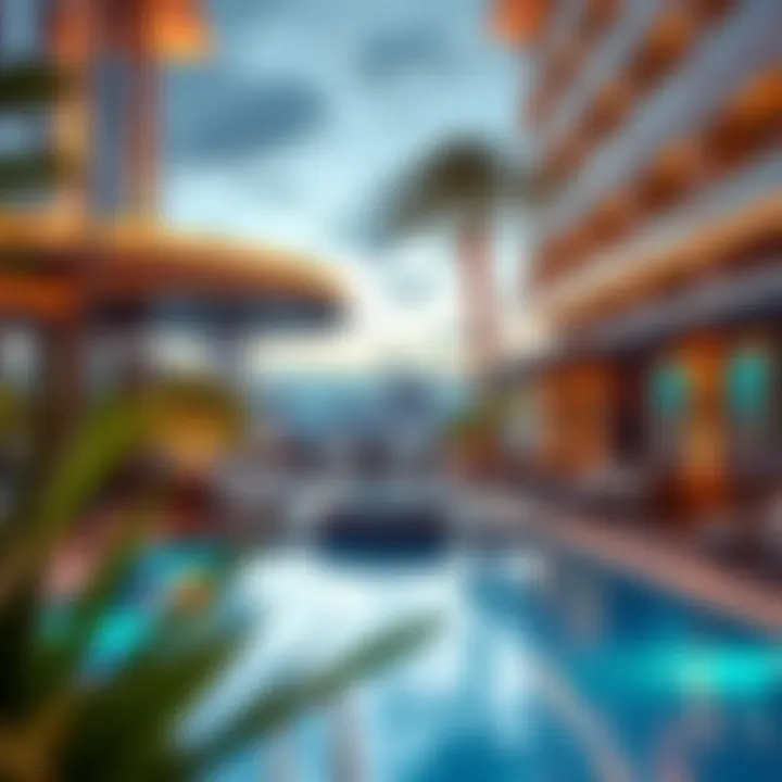 Luxurious pool area at Circa featuring a stunning view of the skyline