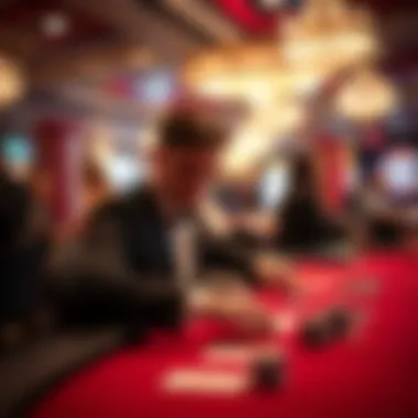 Close-up of a player strategizing at a blackjack table