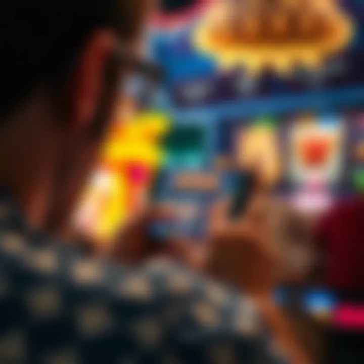 Mobile Gaming Experience Player engaging with Slotomania on a mobile device