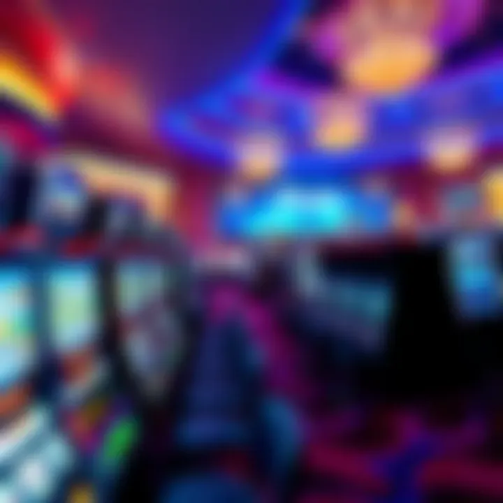 A vibrant gaming floor filled with slot machines and tables