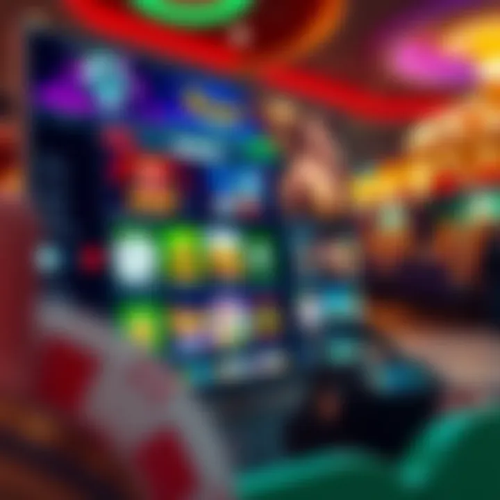 Diverse Game Options in Online Casinos Vibrant online casino interface showcasing diverse game options
