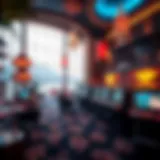 Luxurious resort environment blending with digital gaming