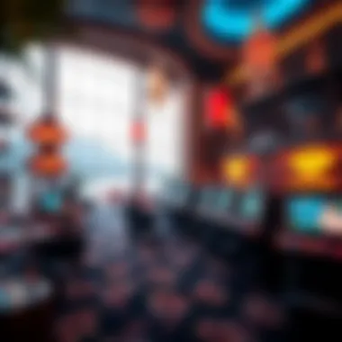 Luxurious resort environment blending with digital gaming