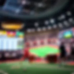 Aerial view of a modern sports betting platform interface