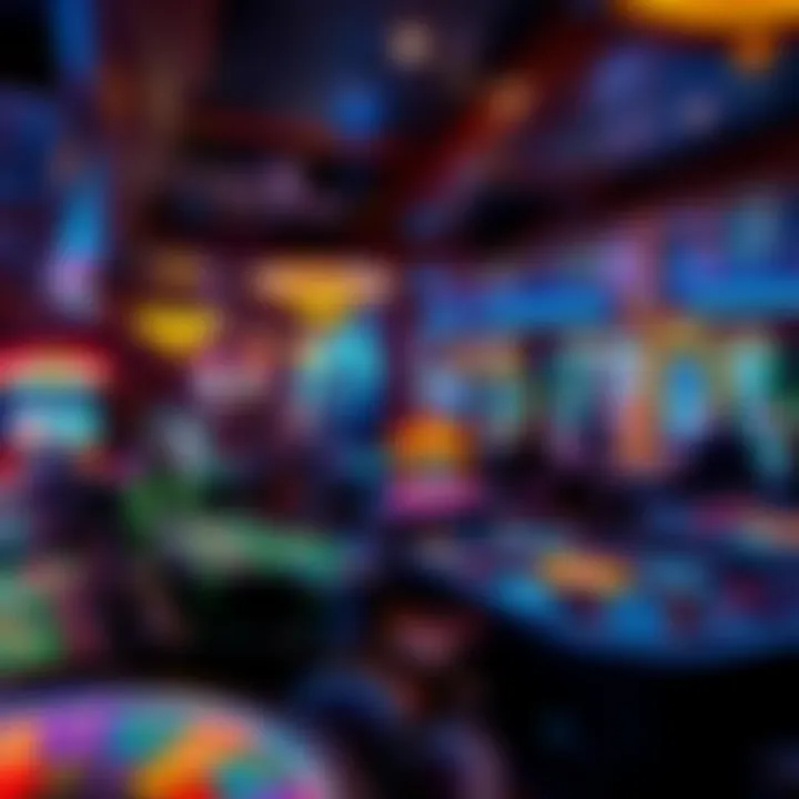 A lively gaming area within a pirate ship casino filled with various gaming tables