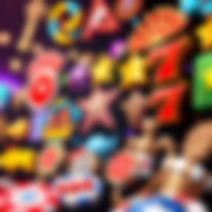 Iconic Graphics and Symbols An array of symbols and graphics from popular rival slots.