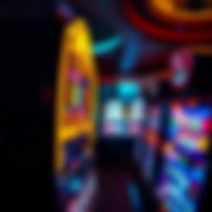 Vibrant slot machines illuminated in a San Diego casino