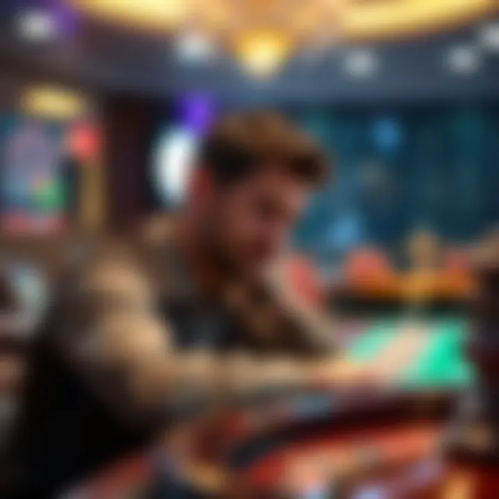 The Psychology Behind Roulette Decisions A thoughtful individual contemplating their next move at the roulette table