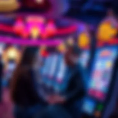 Exciting Gameplay Experience on Blake Shelton Slot Machine Players engaging with the Blake Shelton slot machine, showcasing excitement