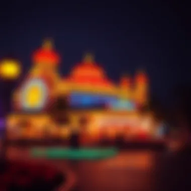 Goan Casino at Night Spectacular view of a Goan casino illuminated at night.