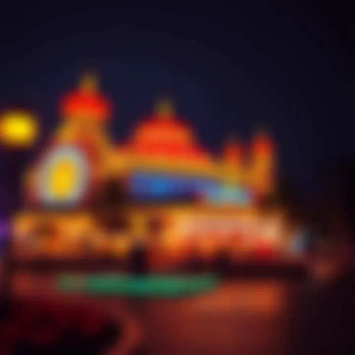 Goan Casino at Night Spectacular view of a Goan casino illuminated at night.