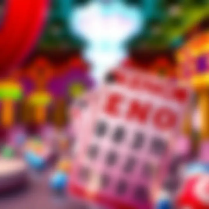 Vibrant Keno Card Representation Colorful Keno card with numbers