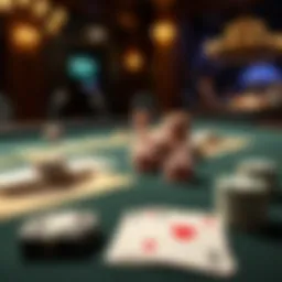 Historic poker table with classic deck of cards