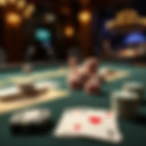 Historic poker table with classic deck of cards