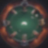 Aerial view of the vibrant poker tournament scene at Commerce Casino