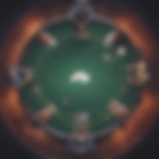 Aerial view of the vibrant poker tournament scene at Commerce Casino