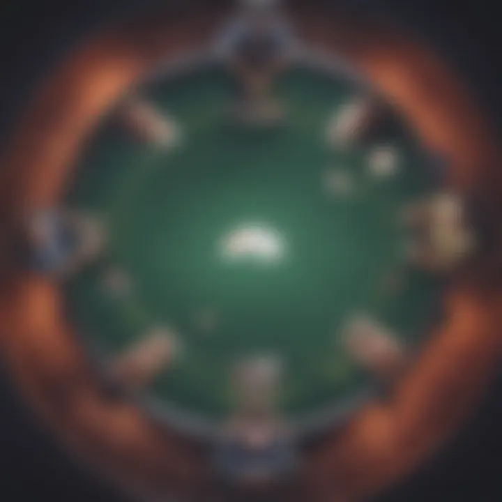 Vibrant Poker Tournament Scene Aerial view of the vibrant poker tournament scene at Commerce Casino