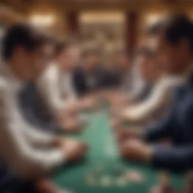 Intense Player Focus Players engaged in intense concentration during a Commerce Casino tournament