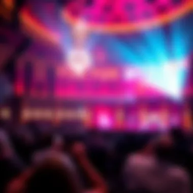 Stunning Set Design in a Wynn Show A stunning visual of the elaborate set design that transports the audience to a different world during a show.