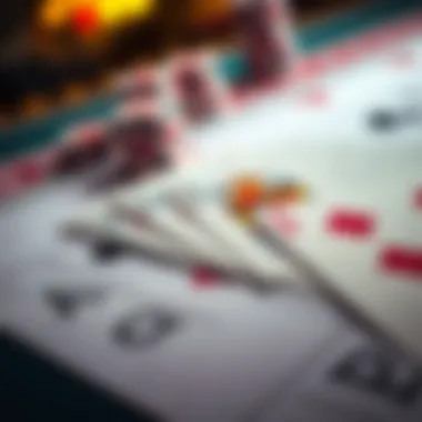 An illustrative close-up of three card poker rules laid out for players