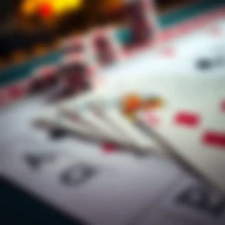 An illustrative close-up of three card poker rules laid out for players