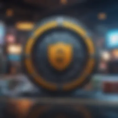 Ensuring Safety in Online Gambling A digital security shield representing online safety measures.