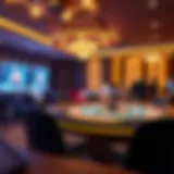 Virtual poker table showcasing online gameplay