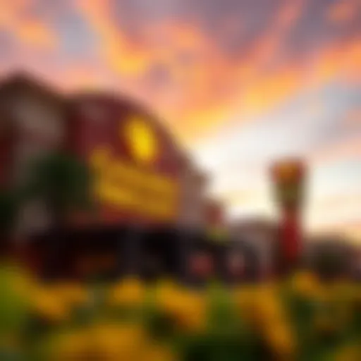 Exterior view of the Golden Nugget Casino at sunset