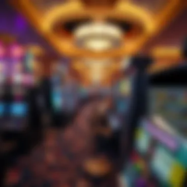 Inside view of a bustling casino floor with gaming tables and slot machines