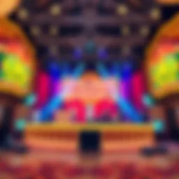 A vibrant stage setup at Golden Nugget showcasing performers