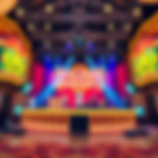 A vibrant stage setup at Golden Nugget showcasing performers